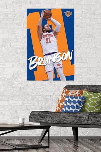 Miniatura 2 de NBA New York Knicks - Póster de pared de Jalen Brunson 24, 34 pulgadas de largo x 22.4 pulgadas de ancho, versión sin marco