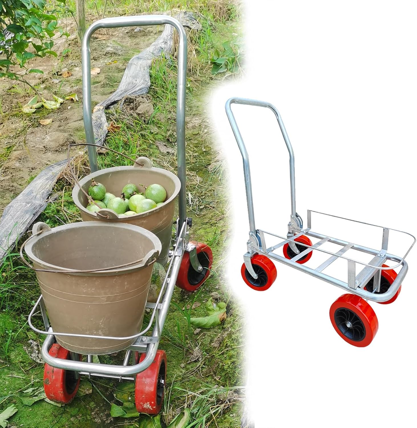 Amazon.com : MLYAYE All-Terrain Fruit Picking Trolleys Cart, Rolling ...