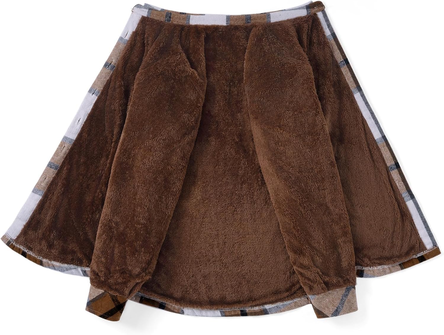 Zeagoo Women's Fleece Sherpa Jacket Casual Long Sleeve Button Down Flannel Shacket Shirt Winter Coat with Pockets - Image 5