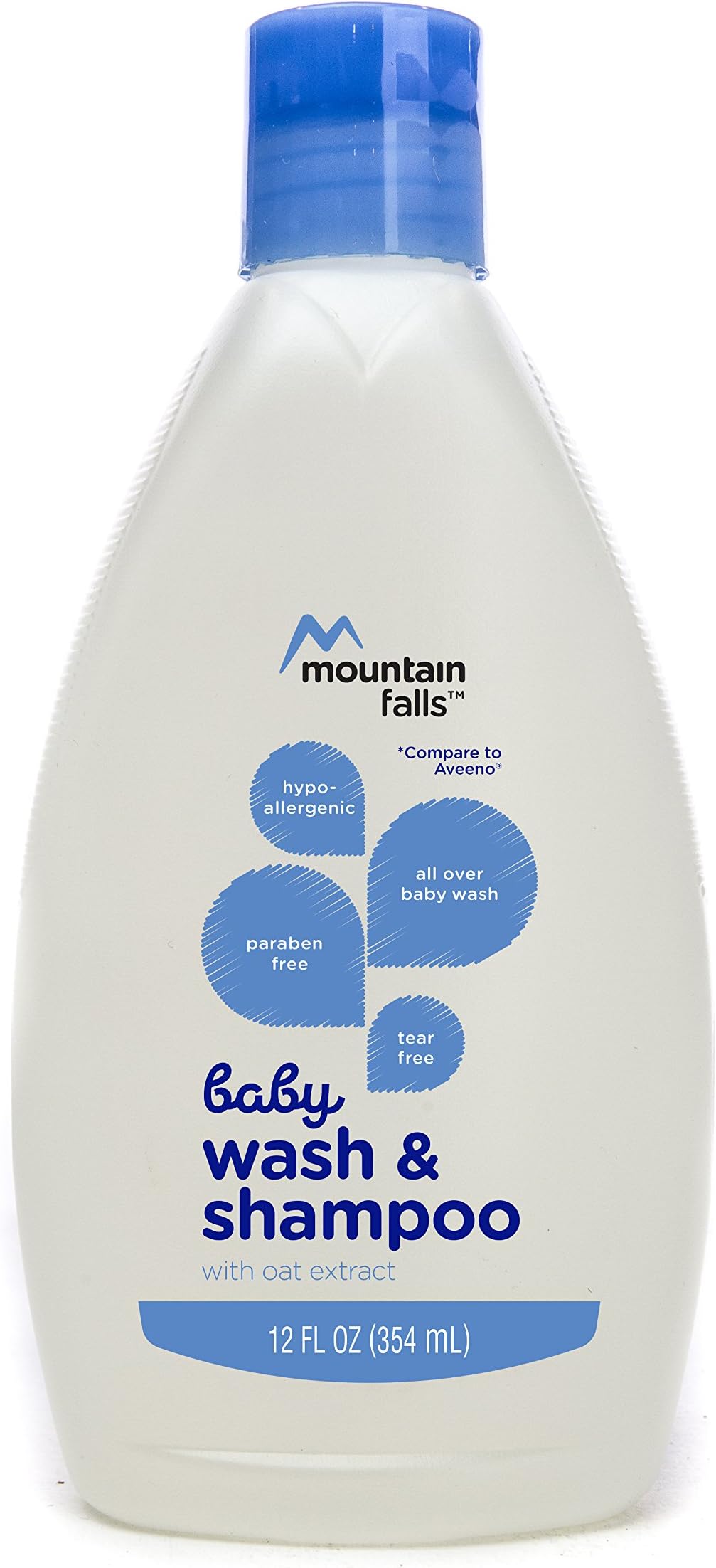 Mountain Falls Hypoallergenic Tear-Free Baby Wash & Shampoo with Oat Extract, 12 Fluid Ounce