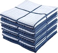 Vista 19 de Sticky Toffee Juego de 8 paños de cocina de algodón, marrón y blanco, 12 x 12 pulgadas, paños de cocina absorbentes reutilizables y paños