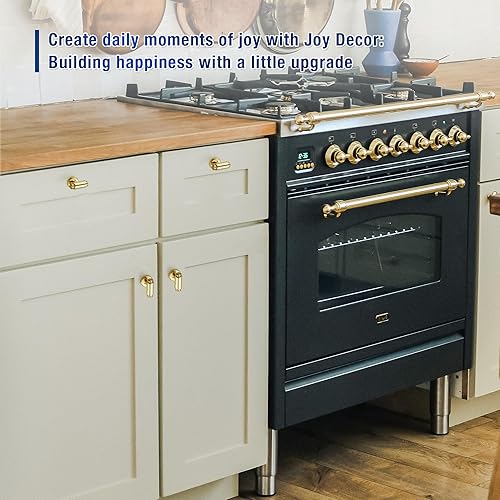 Miniatura 9 de JOY DECOR Paquete de 10 manijas redondas de latón con barra en T de un solo agujero, tiradores dorados, tiradores dorados, manijas de aleación de