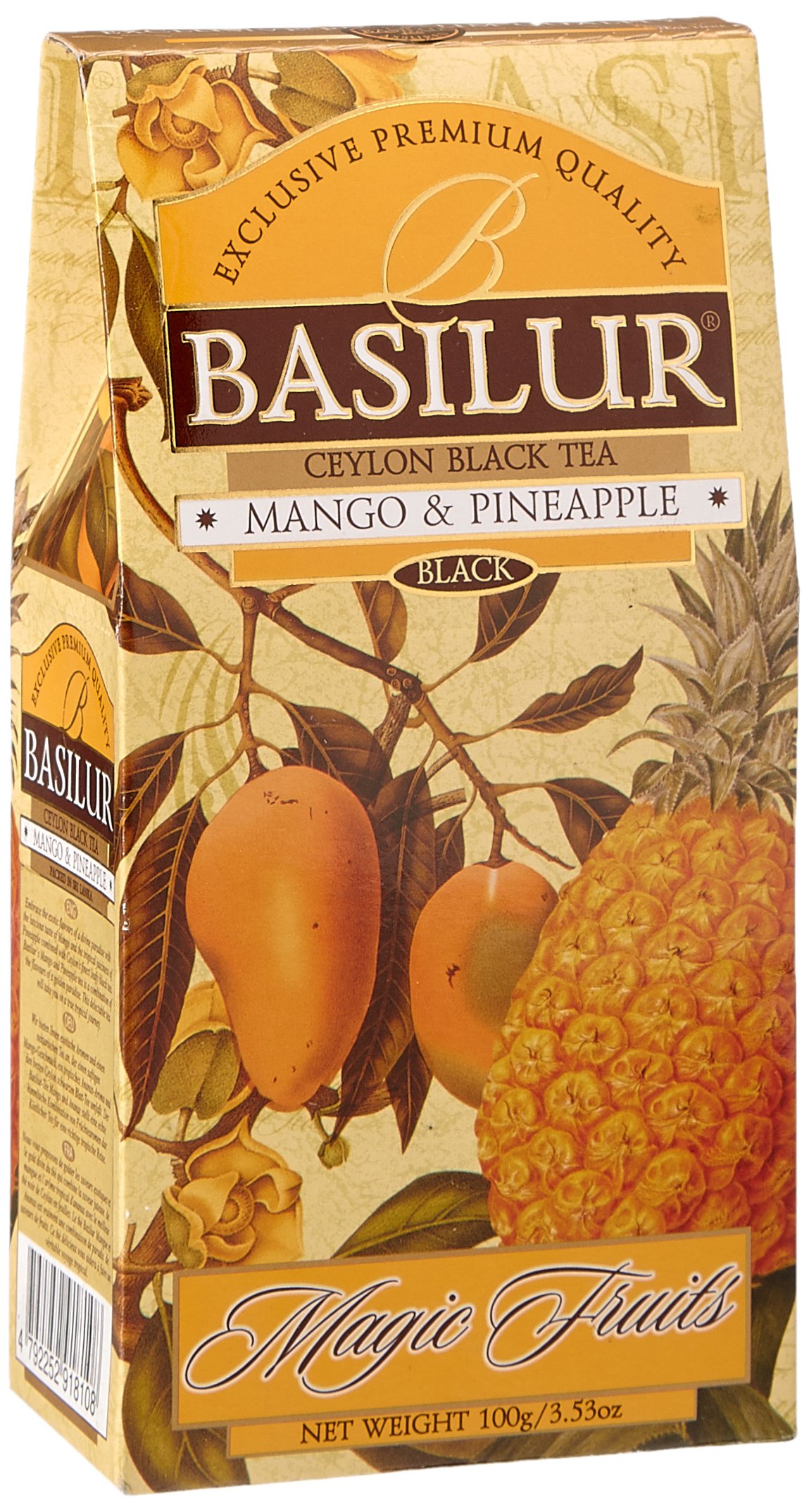Basilur Magic Fruits Mango and Pineapple Loose Ceylon Black Tea 1 Pack of 100 g