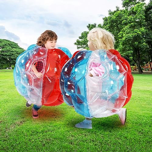 Vista 43 de SUNSHINEMALL Paquete de 2 bolas inflables de parachoques para niños y adultos, bolas gigantes de Zorb (36 pulgadas, rojo + azul)