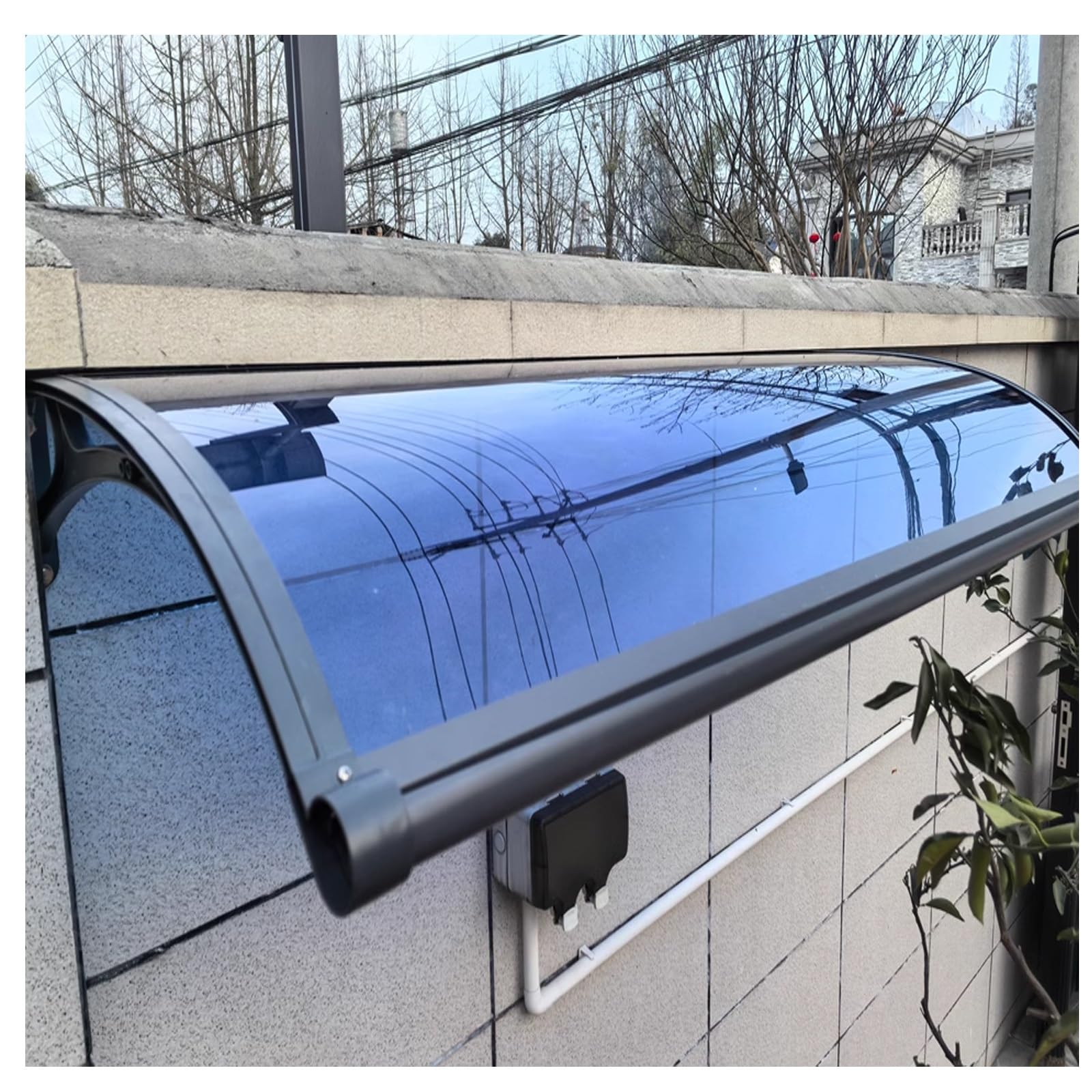 Auvent extérieur pour porte, toit polycarbonate anti-pluie pour fenêtre et terrasse