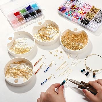 HyDren 2600 Pcs Jewelry Making Supplies Eye Flat Head Ball Pins Lobster Clasps Jump Rings Earring Hooks Backs Set Jewelry Making Findings Accessories Kit for Earring Bracelet DIY Crafts(Gold)
