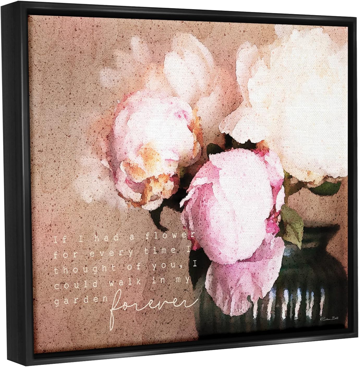 Stupell Industries Romantic Flower Garden Forever Floating Framed Wall Art, Design by Susan Ball