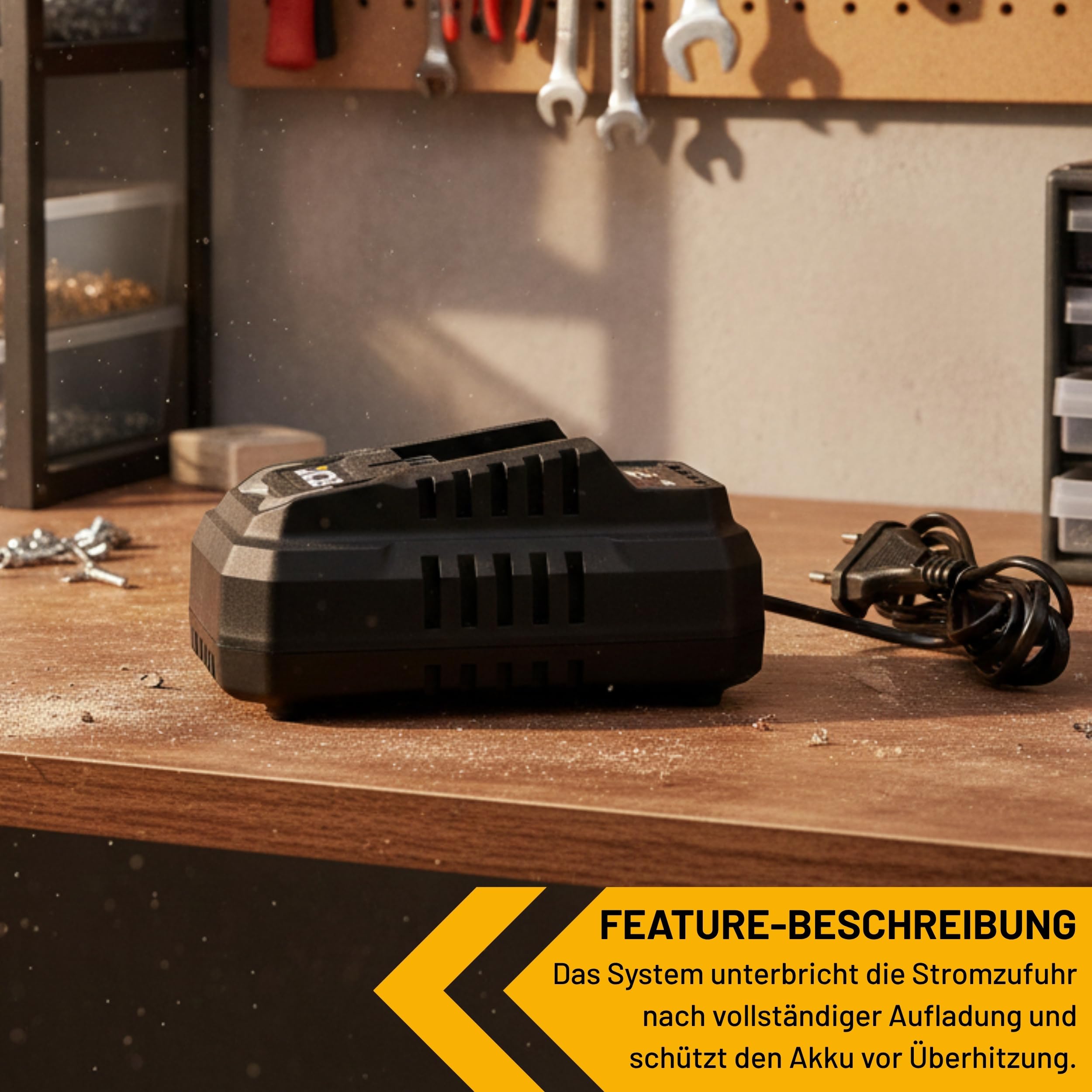 JCB Professional Schnellladegerät 18V 4,5A für Li-Ion Akkus | Ladegerät JCB-18FC-45 | Intelligente Ladesteuerung | Doppelte Isolierung | Vorladefunktion | Überladeschutz