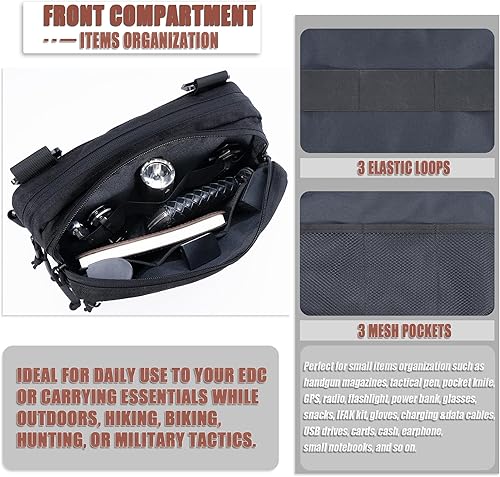 Miniatura 5 de CLTAC Bolsa táctica para equipo de pecho oculto, mochila de transporte CCW, bolsa de administración militar Molle, bolsa de administración IFAK