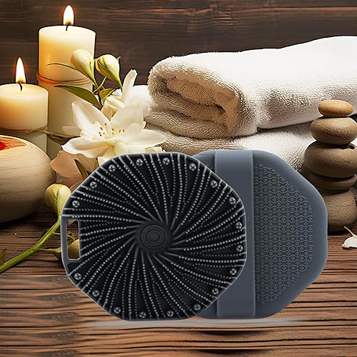 Miniatura 5 de Exfoliante de ducha corporal de silicona, cepillo exfoliante de baño, para exfoliación eficaz de ducha y masaje suave (gris)