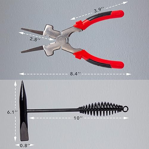 Miniatura 3 de KOTTO Herramientas de soldadura, alicates de soldadura MIG multifunción 8 pulgadas anti-óxido MIG con martillo de soldadura de acero de alto
