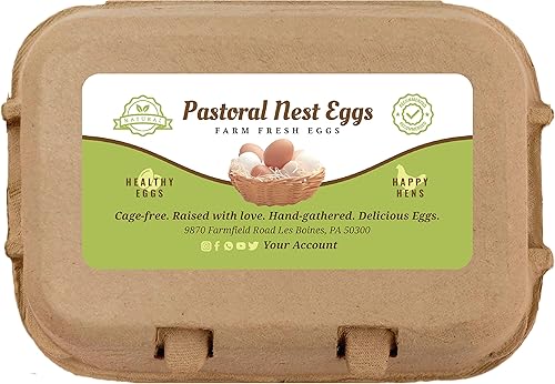 Miniatura 18 de Havongki 100 hojas – VOL.2 – Etiquetas personalizadas para cartón de huevos de 4 x 2 pulgadas, calcomanías adhesivas de huevos frescos de granja