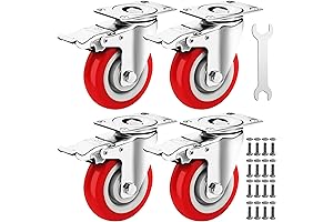 4 Inch Caster Wheels with Brake - Set of 4