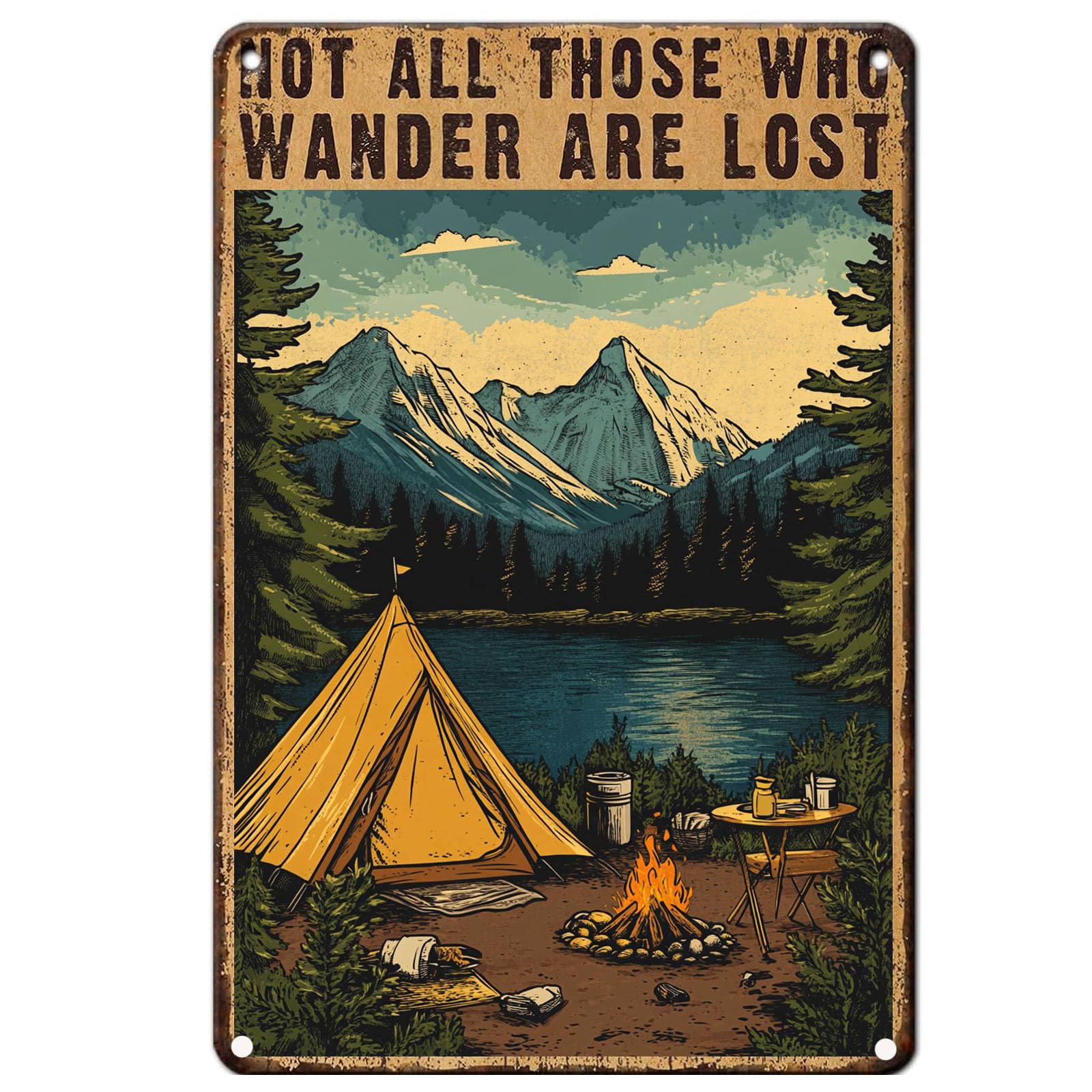 Yivxa Tin-427 Metal Tin Sign Not All Those Who Wander Are Lost Vintage For Home Outdoor Indoor Office Bar Yard Decor 8X12 Inch