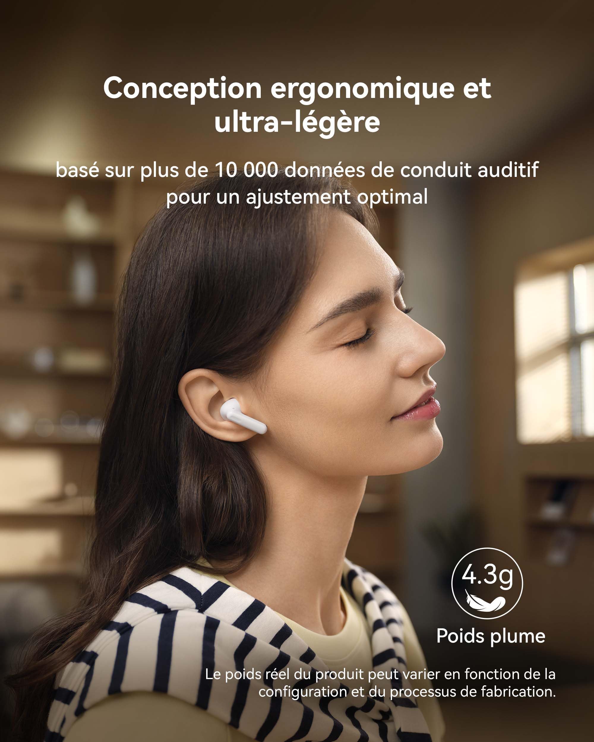 HUAWEI FreeBuds SE 4 ANC, écouteurs Bluetooth, Jusqu’à 50 h d’écoute, ANC multimode, 4,3 g écouteurs Intra-Auriculaires légers, IP54, Bluetooth 5.4, des appels clairs comme de l’Eau de Roche, Blanc