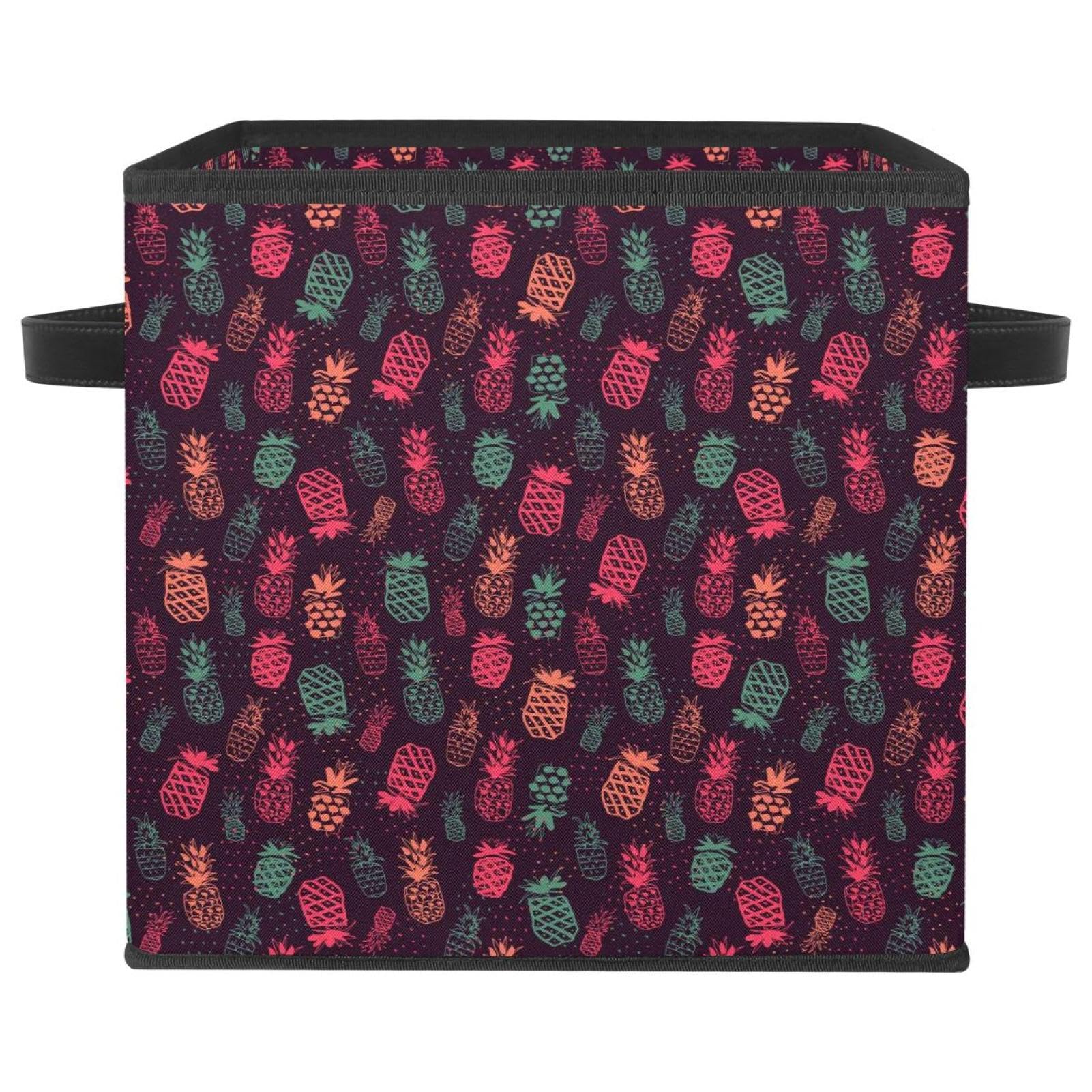 Boîte de rangement pliable avec poignées tissu cube vêtements