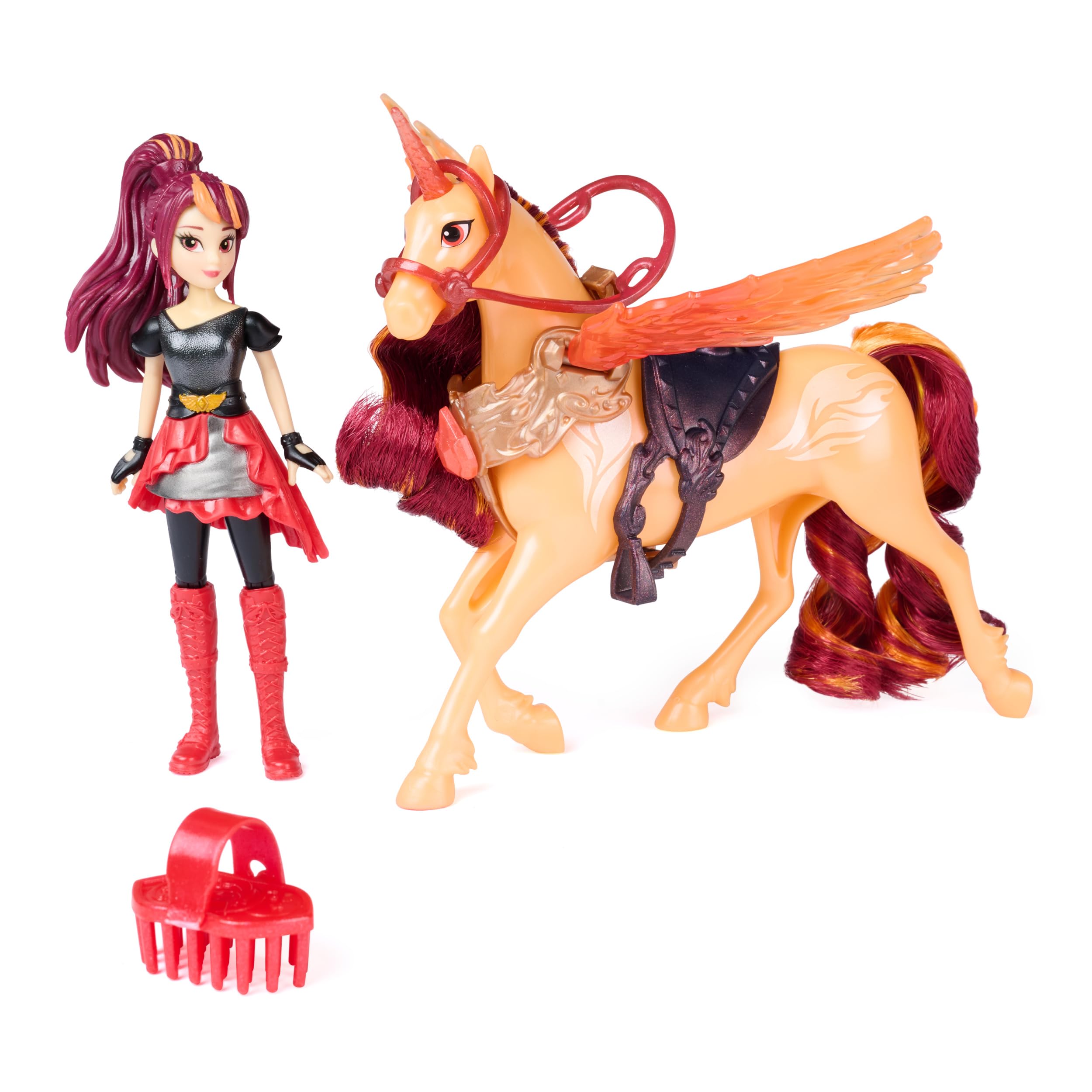 Unicorn Academy, Wing Magic Valentina & Cinder, 11,4 cm Poseable Doll and 12,7 cm Unicorn with Wings, 4 Accessories, Dolls and Unicorn Toys for Girls, Birthday Gifts for Ages 4 and up