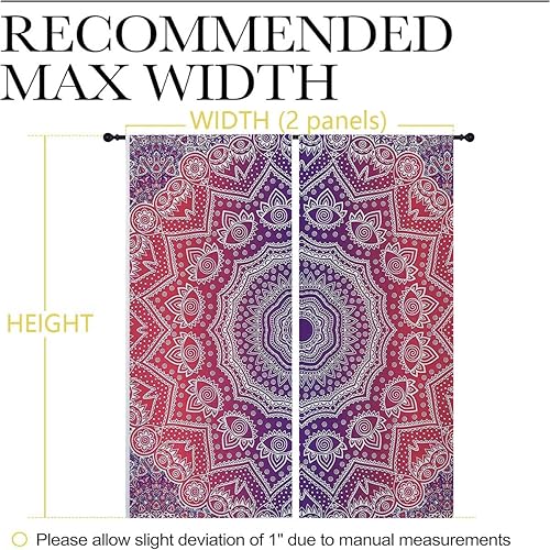 Miniatura 10 de WHYATT Cortina opaca para decoración con bolsillo para barra, cortinas opacas para puerta corrediza de cristal, 55 pulgadas de ancho por 45 pulgadas