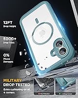 Vista 102 de Miracase Funda magnética para iPhone 14 de 6.1 pulgadas, protector de pantalla de vidrio templado integrado + protector de lente, compatible