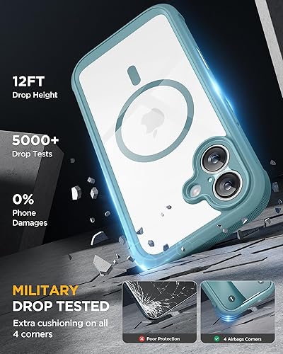 Miniatura 786 de Miracase Glass Series - Funda magnética para iPhone 15, compatible con MagSafe, de cuerpo completo, protector de pantalla de vidrio 9H integrado