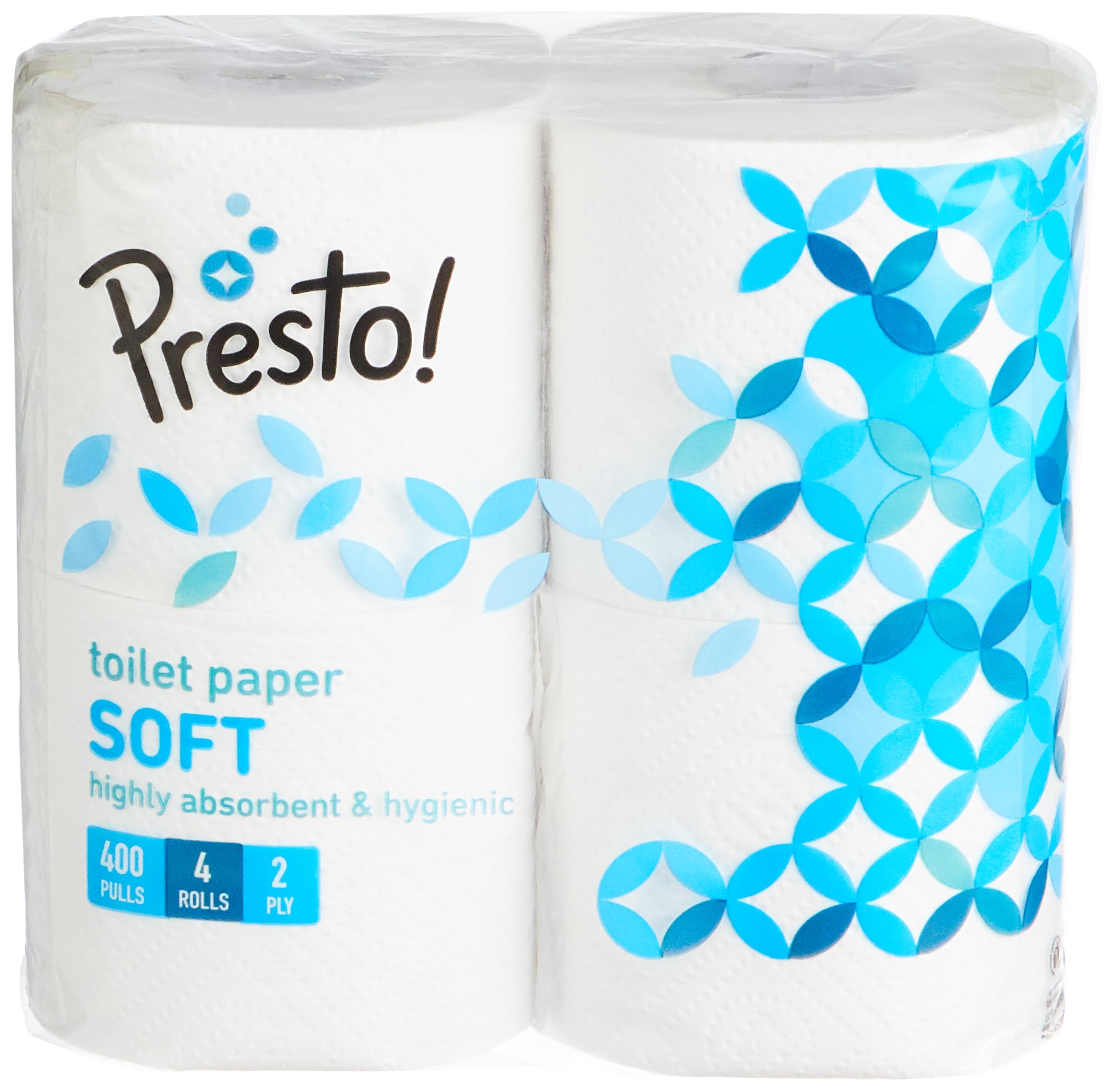 Presto! 2 Ply Toilet Tissue Paper, 100% Natural virgin paper - Pack of 4 (400 Pulls per Roll)-image-25