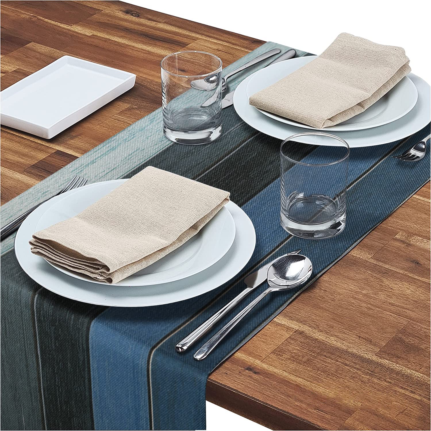 Hanrunsi Chemin De Table Gris Moderne Chemin De Table Lin
