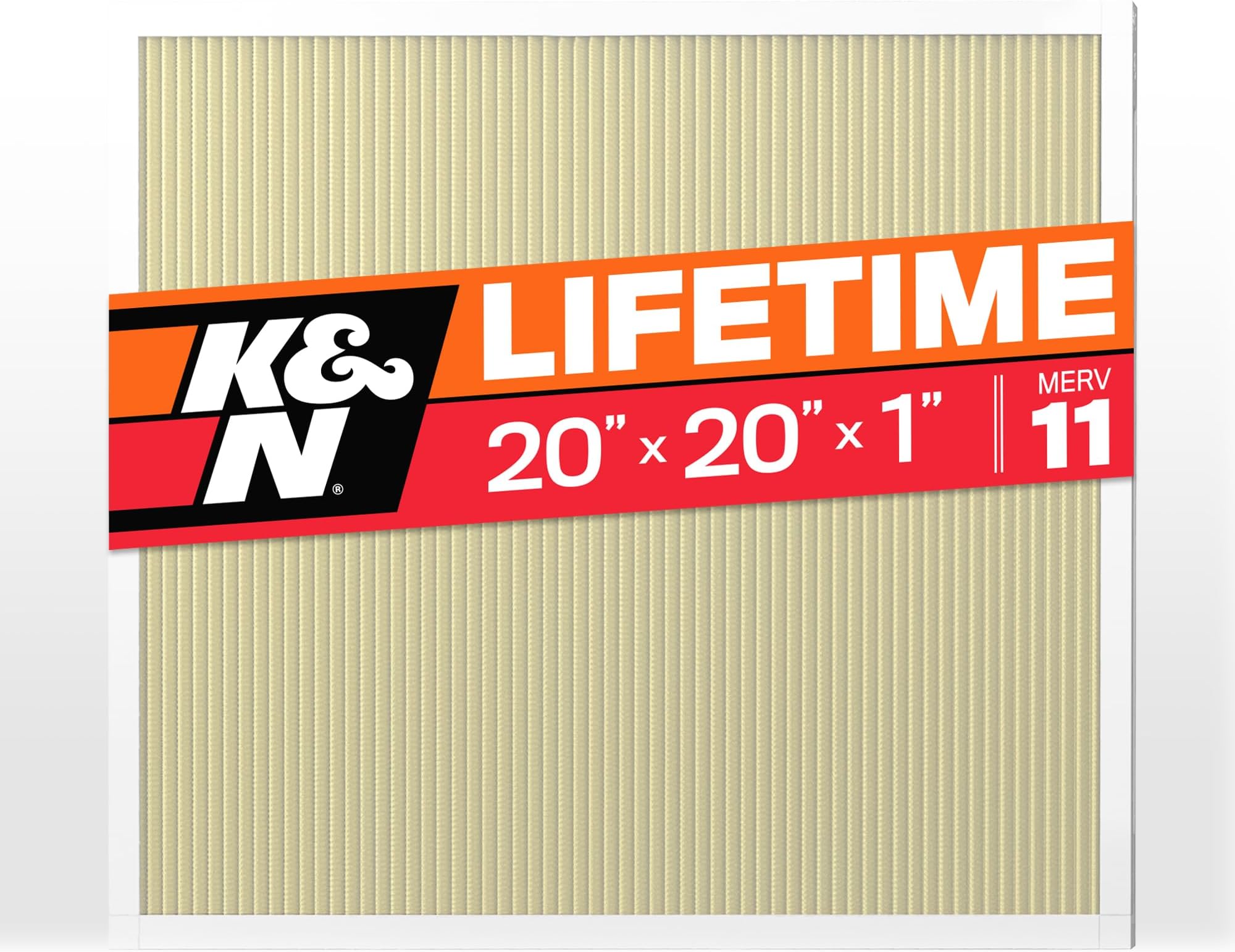K&N 20x20x1 HVAC Furnace Air Filter, Lasts a Lifetime, Washable, Merv 11, the Last HVAC Filter You Will Ever Buy, Breathe Safely at Home or in the Office, HVC-12020