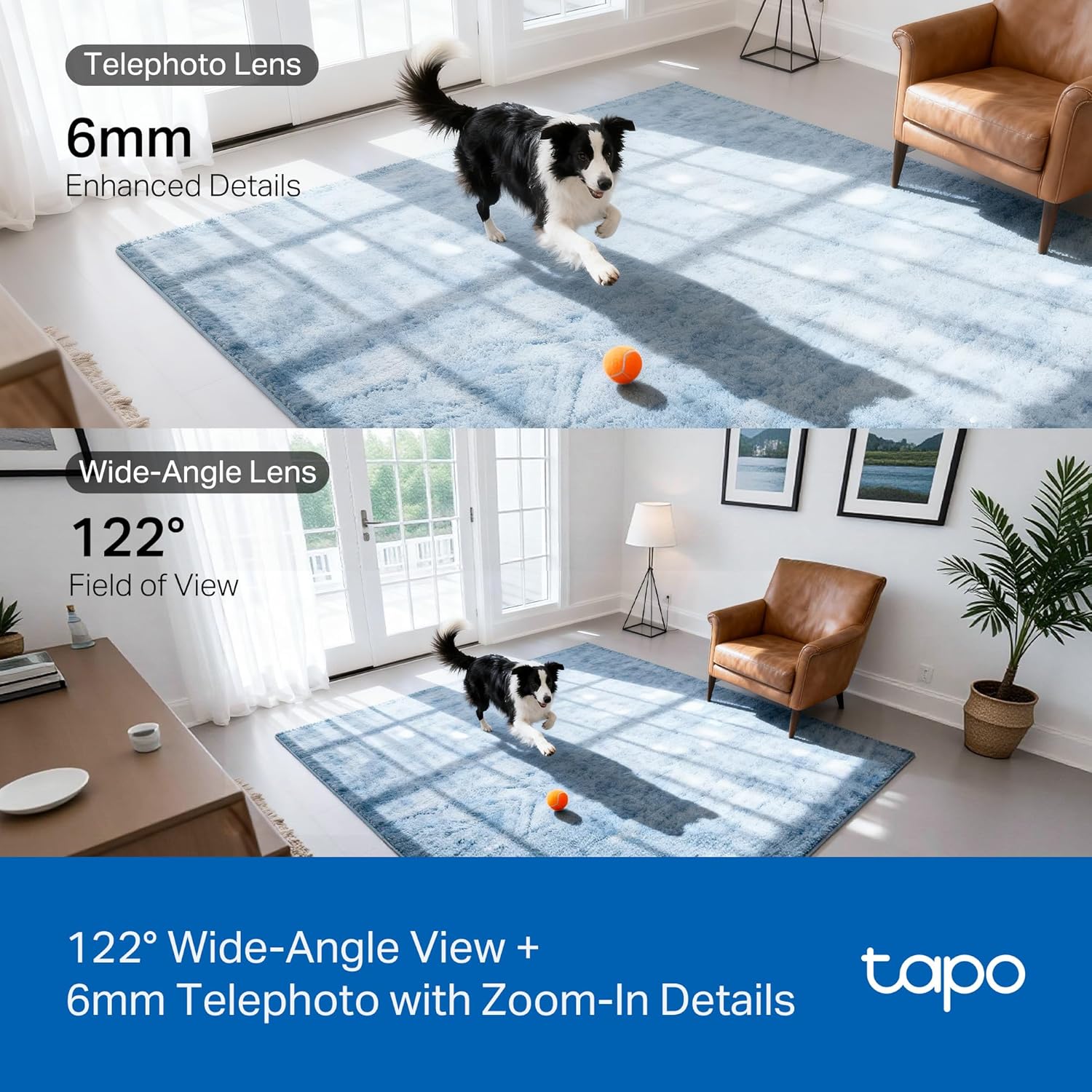 Tapo C245D – Cámara de vigilancia WiFi Interior con Doble Lente 2K, Seguimiento automático 360°, detección IA Personas/Mascotas/vehículos, visión Nocturna, Audio bidireccional, Almacenamiento Local 7