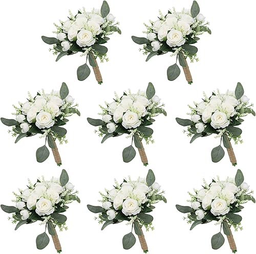 HOMENERGY Juego de 8 ramos de dama de honor para boda