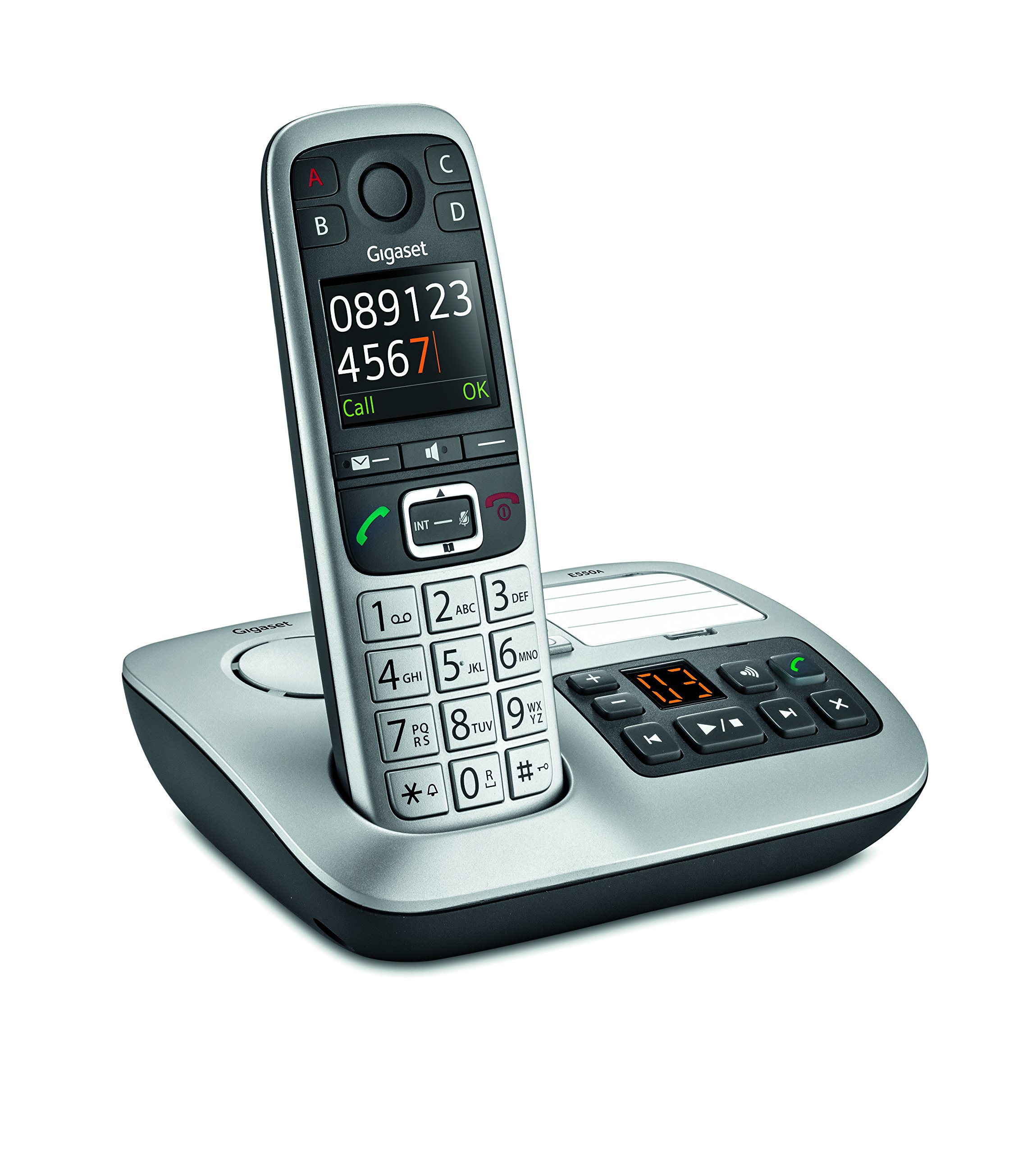 Gigaset E550A Téléphone sans fil DECT/GAP avec répondeur Argent