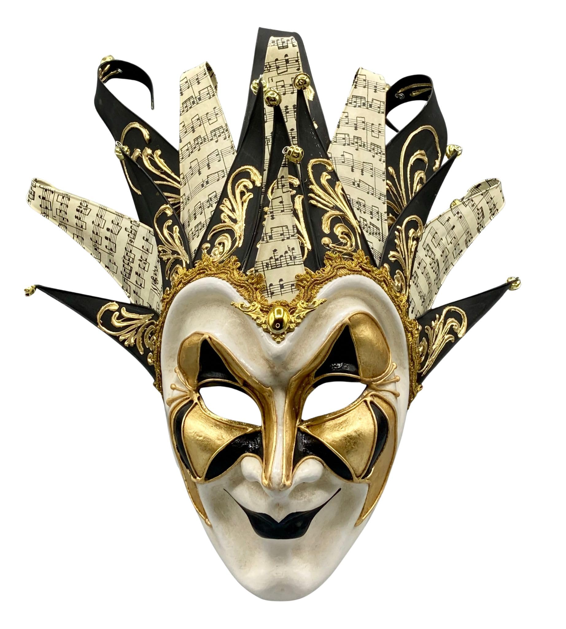 Narren Maske in Gold und Schwarz f Luxus venezianische Maske in Gold und Schwarz.