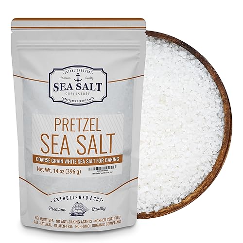 Sal de pretzel para pretzels suaves, sal de grado alimenticio para pretzels y bagels, sal marina resistente al calor para masa de pretzel suave