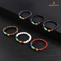 Vista 6 de Cuentas Beadnova redondas de ónix negro de 4 mm, sueltas, para hacer joyas (90-92 piezas)