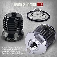 Vista 6 de PC Racing FLO Filtro de Aceite Reutilizable Tipo Rosca PCS4BC – Negro con Aletas Pulidas, Filtro de Alto Flujo para Motores Harley Touring, Street