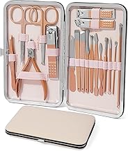 Nail Cutter Set || 18 IN 1 Stainless Steel Professional Manicure Kit Set || Nail Clippers For Women || Nail Scissors, Blackhead Remover Tool || Nail Cleaning Knife Women (Rose Gold)