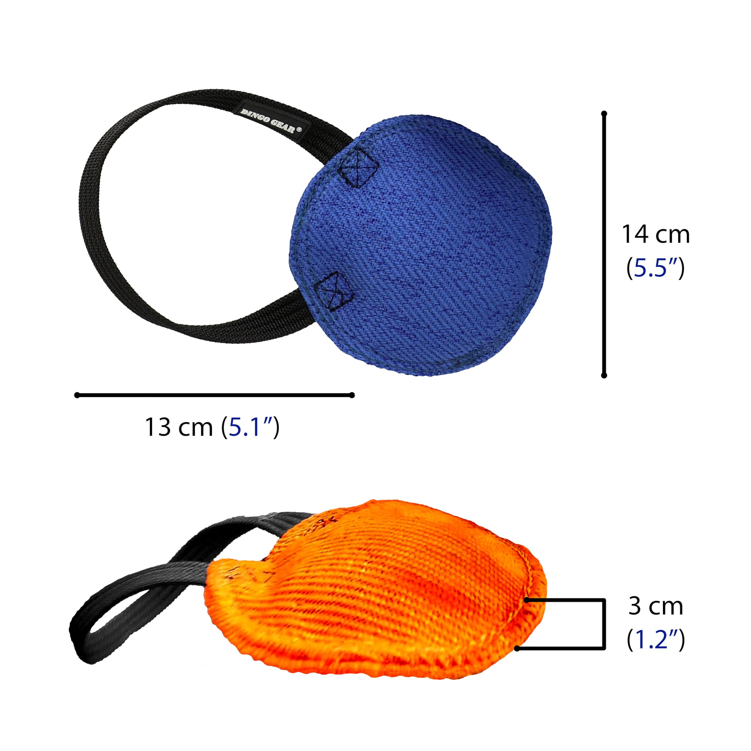 Dingo Gear Beißwurst 'Berta' mit 1 Griff, Orange, 14cm, 3cm Dicke | Nylcott-Material, IGP IPO Obedience, Schutzhund Hundesport, S00092
