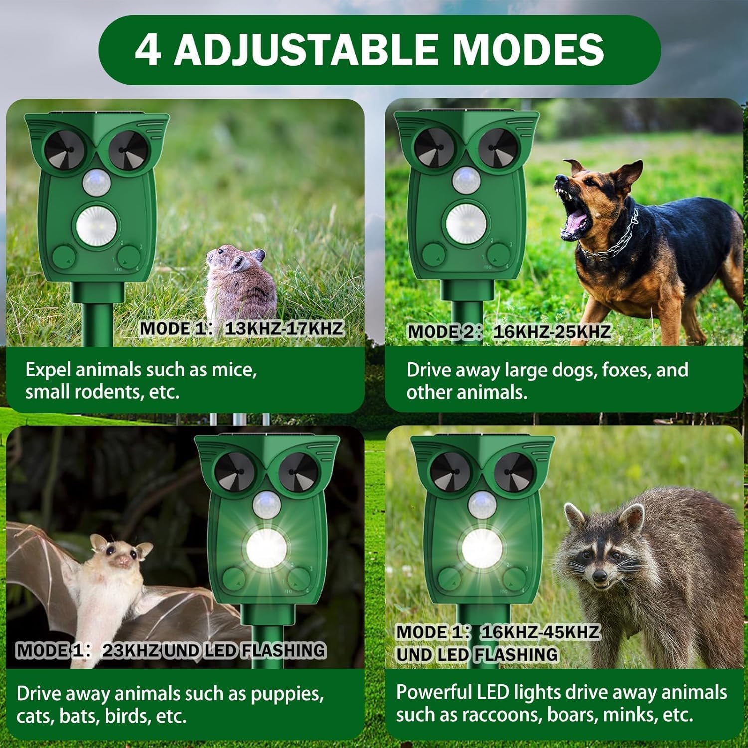 Repellente per animali,Repellente per animali da esterno,Dissuasori per