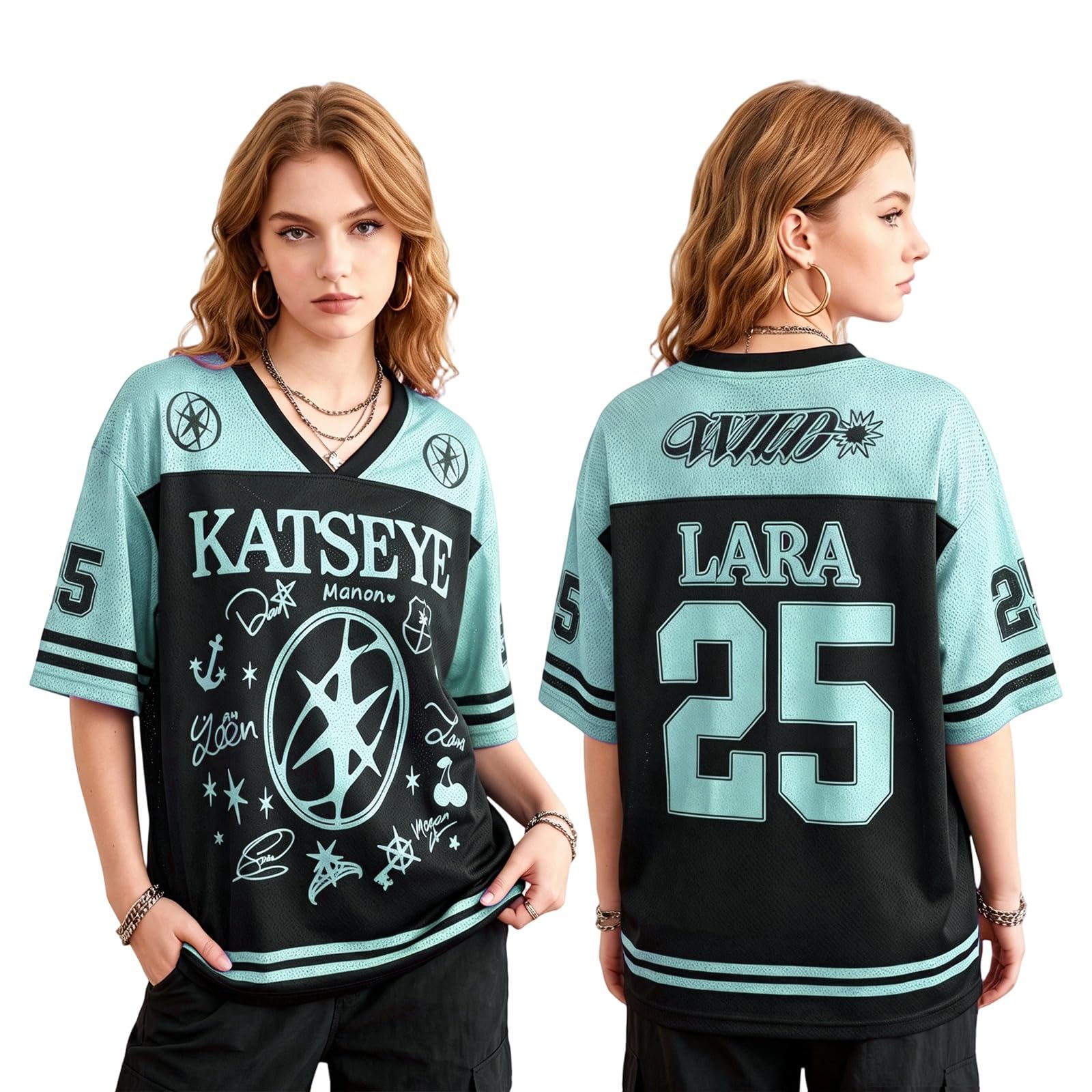 Katseye Jersey Tshirt Women K-Pop Music Concert Support The Wildworld Tour