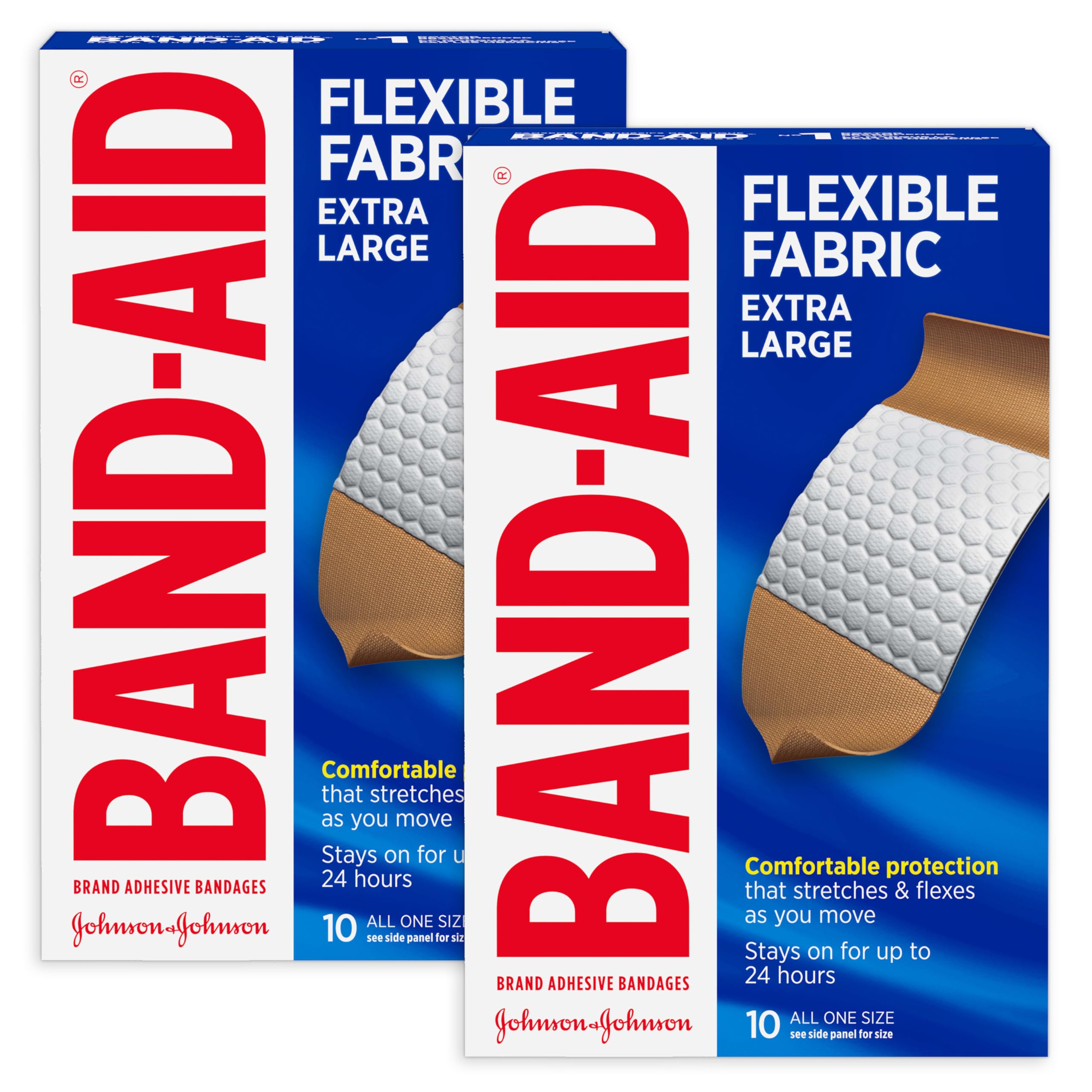 Band-Aid Brand Adhesive Bandages Flexible Fabric, Extra Large, 10 Count (Pack of 2)