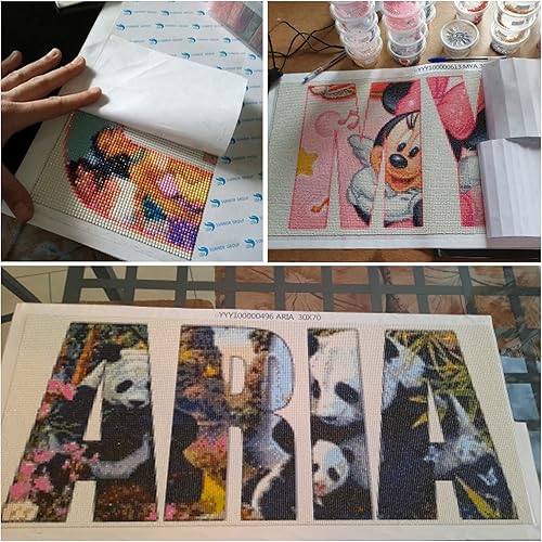 Miniatura 4 de Nombre foto Pintura de diamante personalizada 5D DIY Foto personalizada Taladro completo Letra personalizada Bordado de diamantes Mosaico Regalos