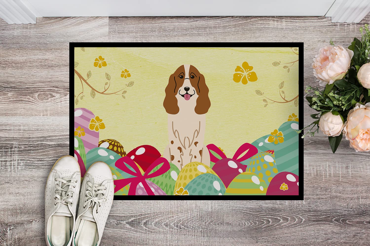 Caroline's Treasures BB6031MAT Fußmatte Ostereier Russischer Spaniel, für drinnen und draußen, 45,7 x 67,7 cm, 18 x 27 cm, Mehrfarbig
