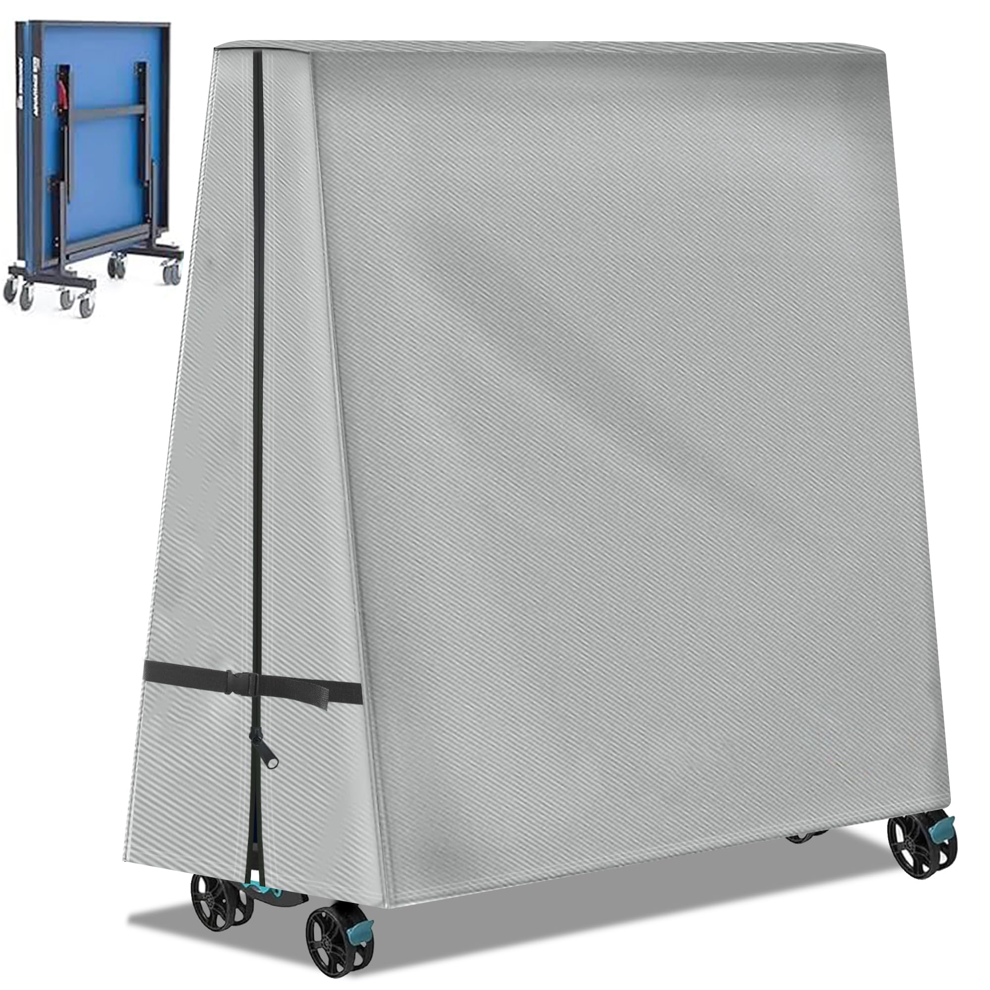 Outdoor Ping Pong Table Cover, 600D Waterproof Sunproof Indoor & Outdoor Fits Universal Folding Tables and Flat 9x5 FT Tables Tennis
