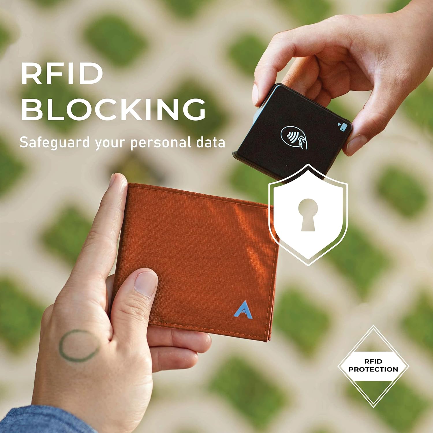 Allett Sport Wallet, Potters Clay | Nylon, RFID Blocking, Bifold, Slim, Minimalistic, Front Pocket | Holds 2-10+ Cards | for Men & Women - Image 4