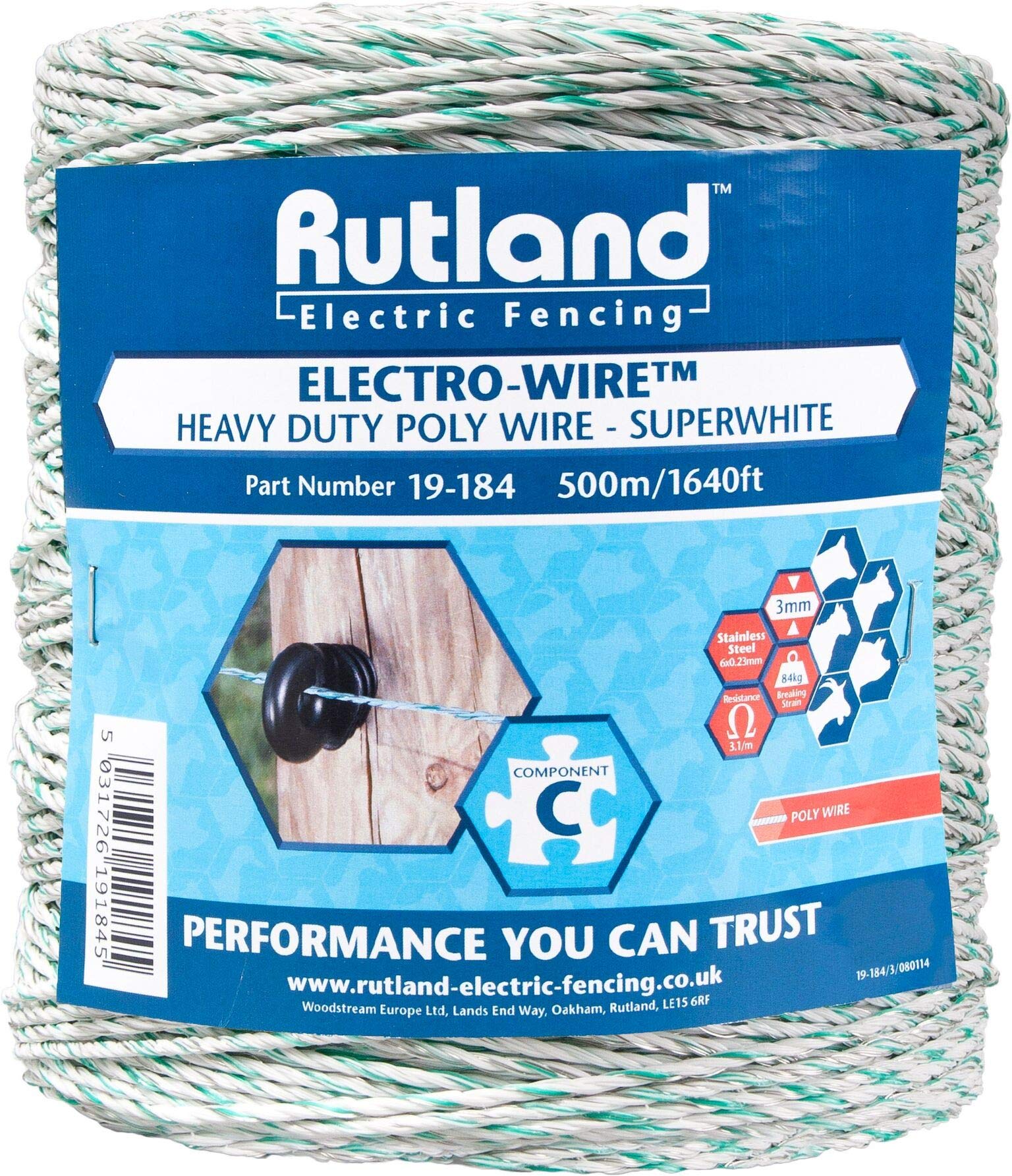 Rutland Products Superwhite Electro-Wire 500M