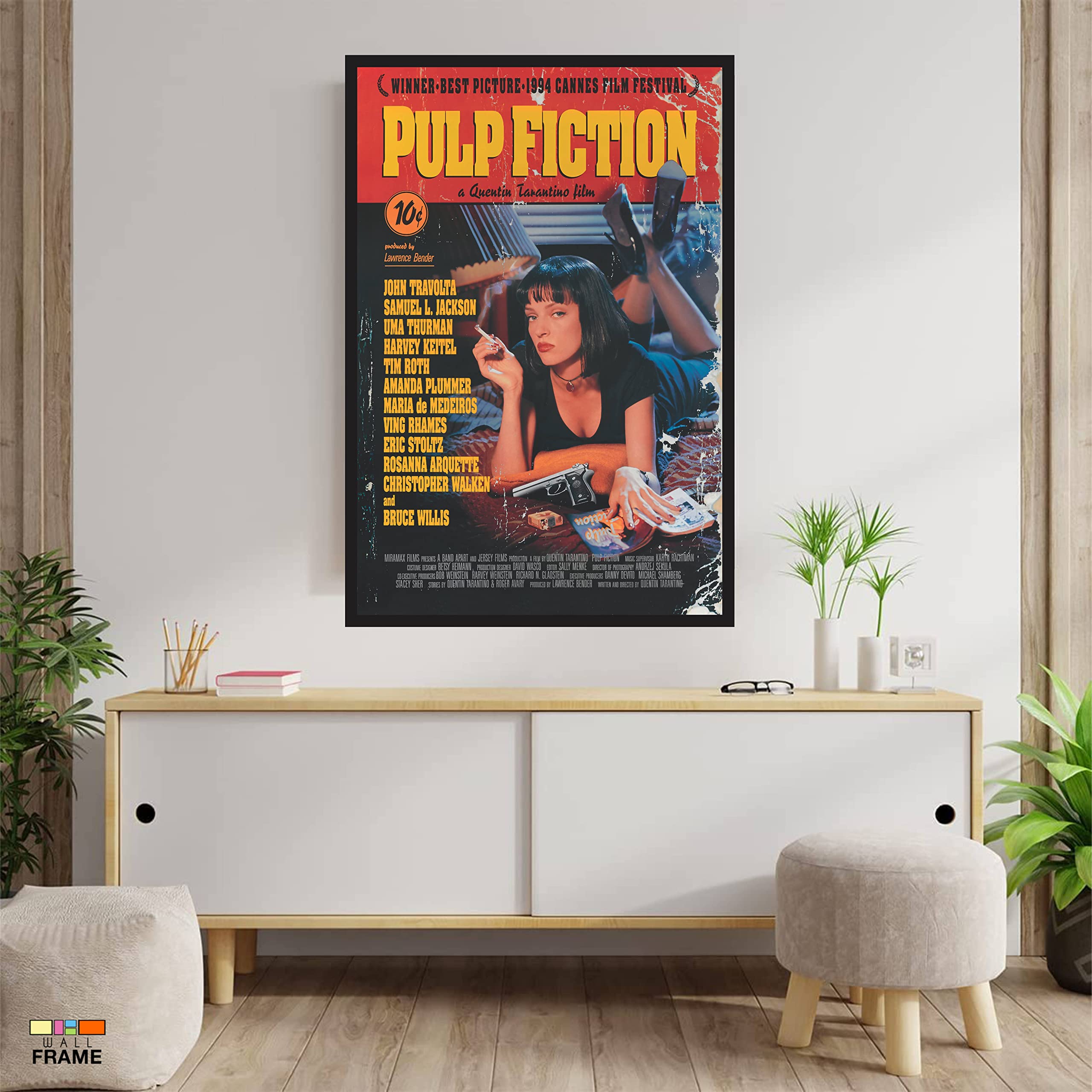 Quadro Pôster Filme Pulp Fiction Tempo de Violência M2 60x90