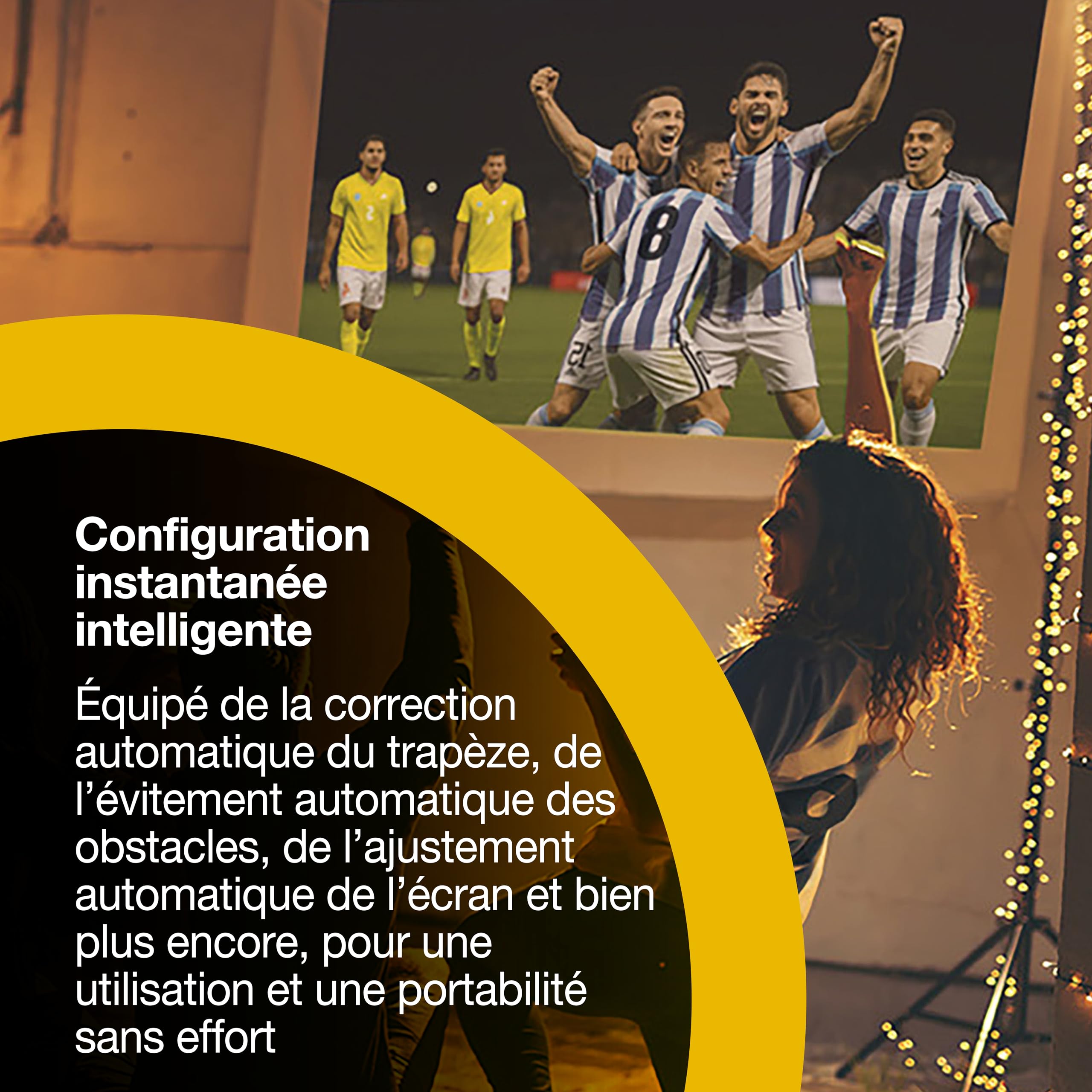 Epson Lifestudio Flex Plus EF-72 | Projecteur TV Intelligente Portable, 4K Pro-UHD | 1 000 lumens | 3LCD x RGB-LED | Sound by Bose | Google TV | Config. aisée | Écran 150 po | Garantie 5 Ans | Chêne