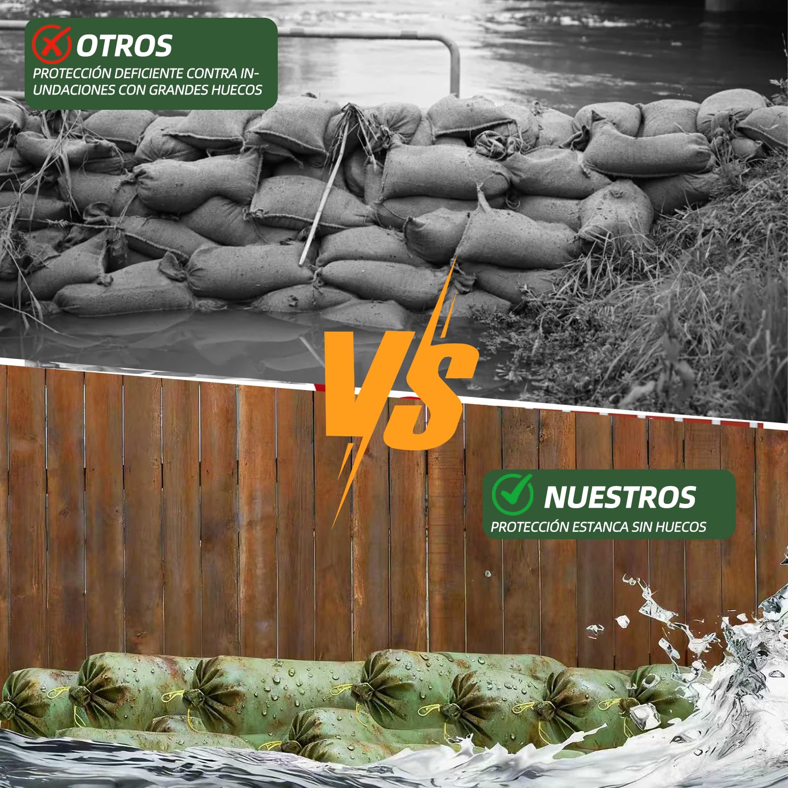 20 sacos de arena para protección contra inundaciones 25 x 100 cm, sin relleno | Saco de arena, con cordón, asa. Ideal para inundaciones, inundaciones y protección de edificios.