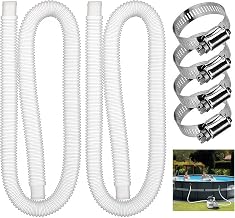2-Pack White 32mm Pool Replacement Hose 59" Long with 4 Leak-Resistant Flexible PE for Pool Pumps and Sand Filter Systems