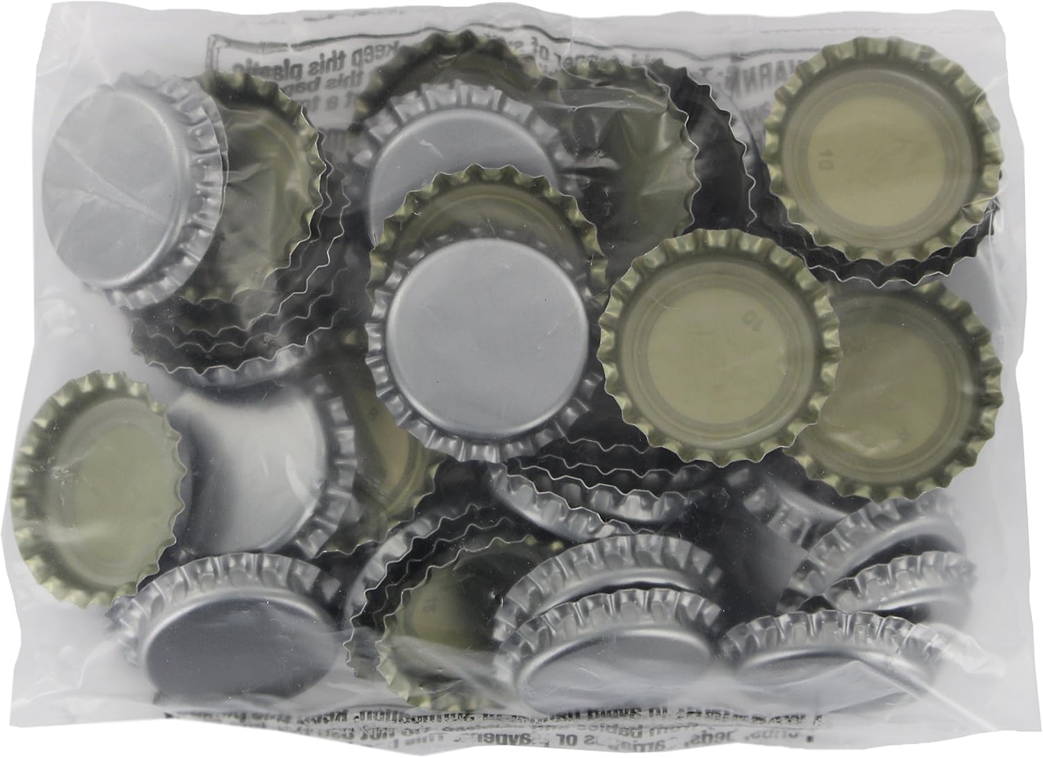 144 Oxygen Absorbing Beer Bottle Caps, 26mm US Standard Size Pry Off Silver Crown Caps for Homebrew, PVC Free Caps for Beer Bottles (Pack of 2)