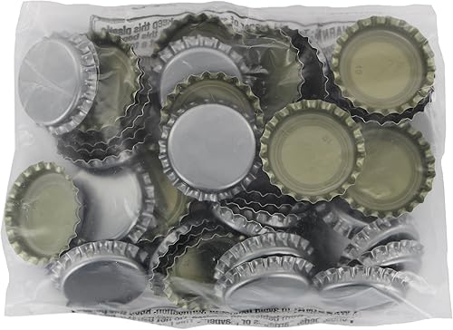 Miniatura 5 de 144 tapas de botellas de cerveza absorbentes de oxígeno, 1.024 in de tamaño estándar de EE. UU., tapas de corona plateadas para cerveza casera